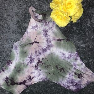 Green/Navy Tie Die Tank Top by Love Culture Size S